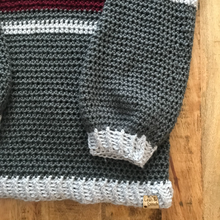 Load image into Gallery viewer, Striped Belle Sleeve Sweater Crochet PATTERN