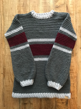 Load image into Gallery viewer, Striped Belle Sleeve Sweater Crochet PATTERN