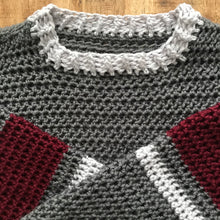 Load image into Gallery viewer, Striped Belle Sleeve Sweater Crochet PATTERN