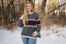 Load image into Gallery viewer, Striped Belle Sleeve Sweater Crochet PATTERN