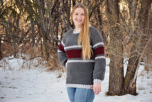 Load image into Gallery viewer, Striped Belle Sleeve Sweater Crochet PATTERN