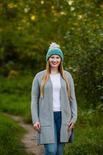 Load image into Gallery viewer, Two-Toned Teal Double Brim Toque