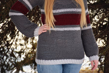 Load image into Gallery viewer, Striped Belle Sleeve Sweater Crochet PATTERN