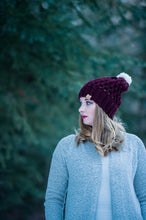 Load image into Gallery viewer, Burgundy Puff Stitch Toque