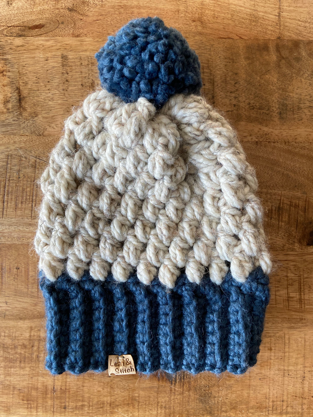 SALE ITEM: Denim and Wheat Two Toned Toque