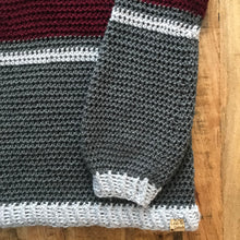 Load image into Gallery viewer, Striped Belle Sleeve Sweater Crochet PATTERN
